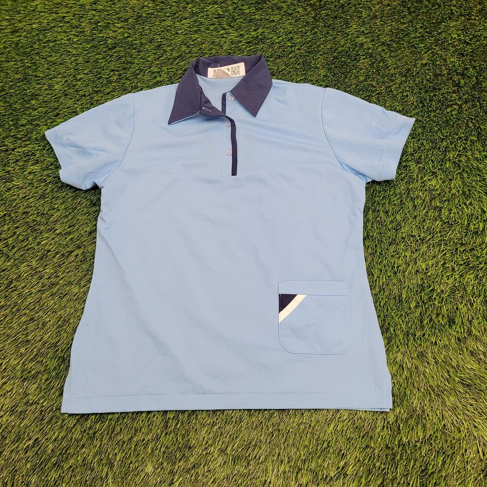 Vintage 70s King-Louie Polo Shirt Womens Medium 19x25 Blue
